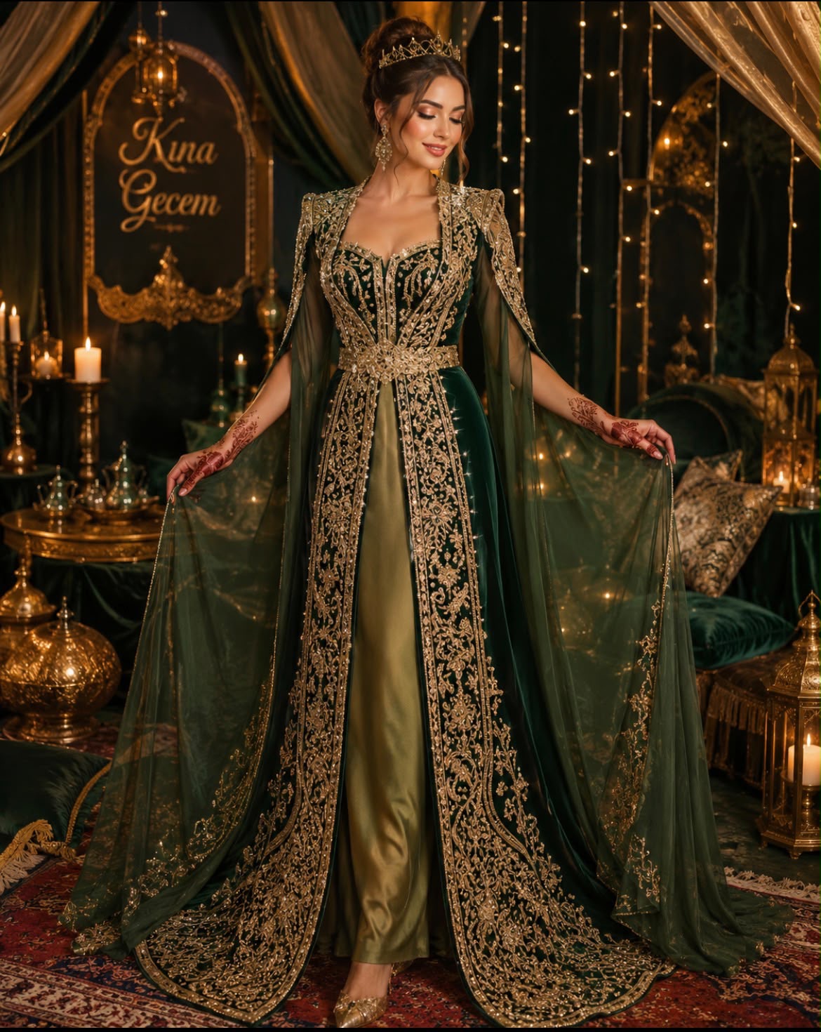 Ela Sultan Kına kaftan Elabisesi