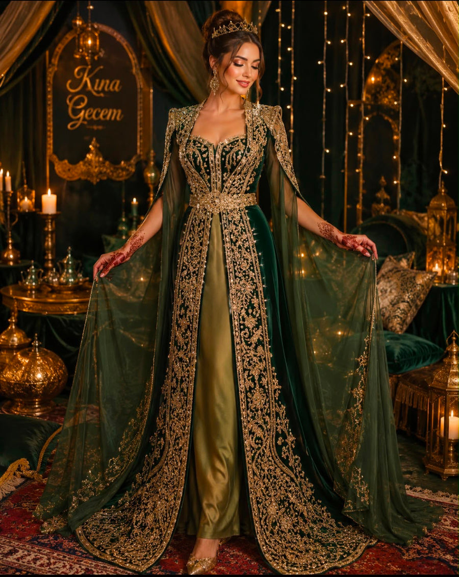 Ela Sultan Kına kaftan Elabisesi